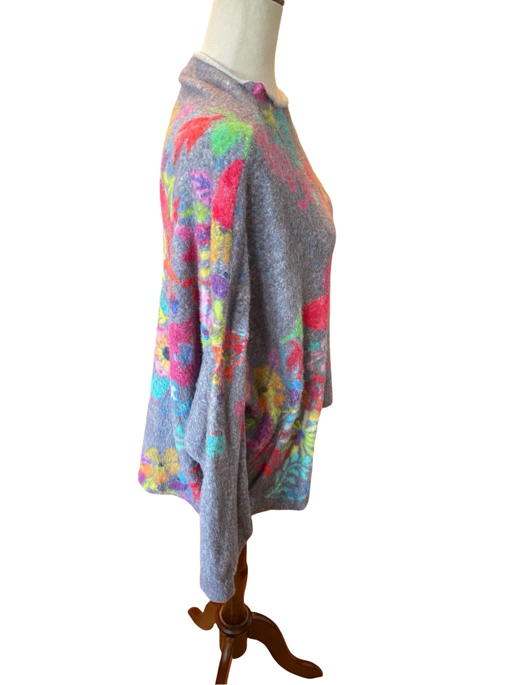 NATURAL LIFE FUZZY FLORAL MOCK NECK SWEATER L/XL - Picture 5 of 13